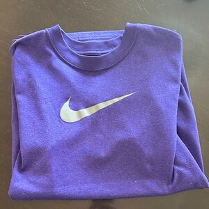 Nike Purple Kids Sweatshirt with Silver Swoosh